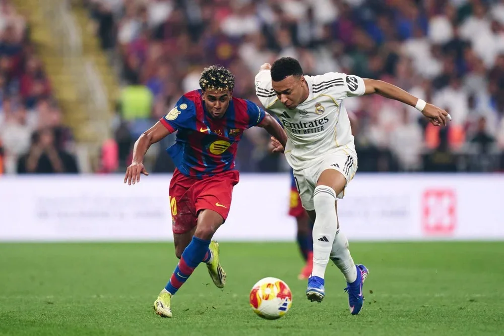 Lamine Yamal y Mbappé, en la final de la Supercopa de España 2026